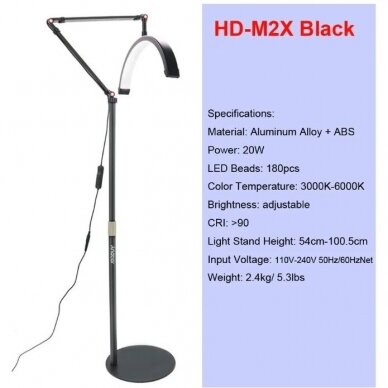 Andoer firmos LED šviesos apšvietimo sistema HD-M2X - juodos spalvos 2