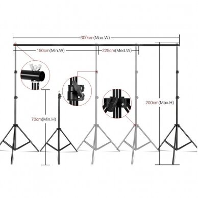 studijos fono laikikliai 2x3m (be fono) 1