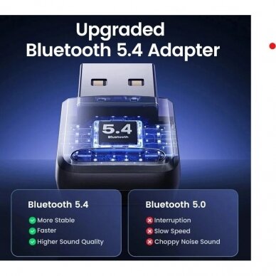 USB Bluetooth 5.4 Adapteris Mini USB imtuvas Siųstuvas Belaidei Pelei, Klaviatūrai ir pan 3