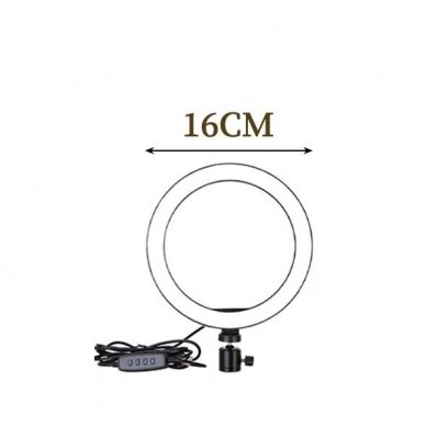 žiedinė 16 cm LED lempa su laikikliu prie stalo 1